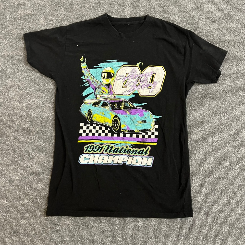 Unbranded T-Shirt Mens Size S Black 1991 National Champion Racing Graphic Tee